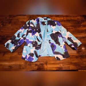 The Limited Blue and Black Patterned Blazer